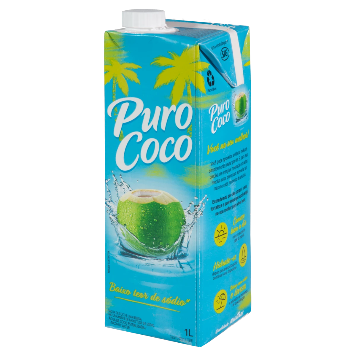 Água de Coco Esterilizada Puro Coco Caixa 1l